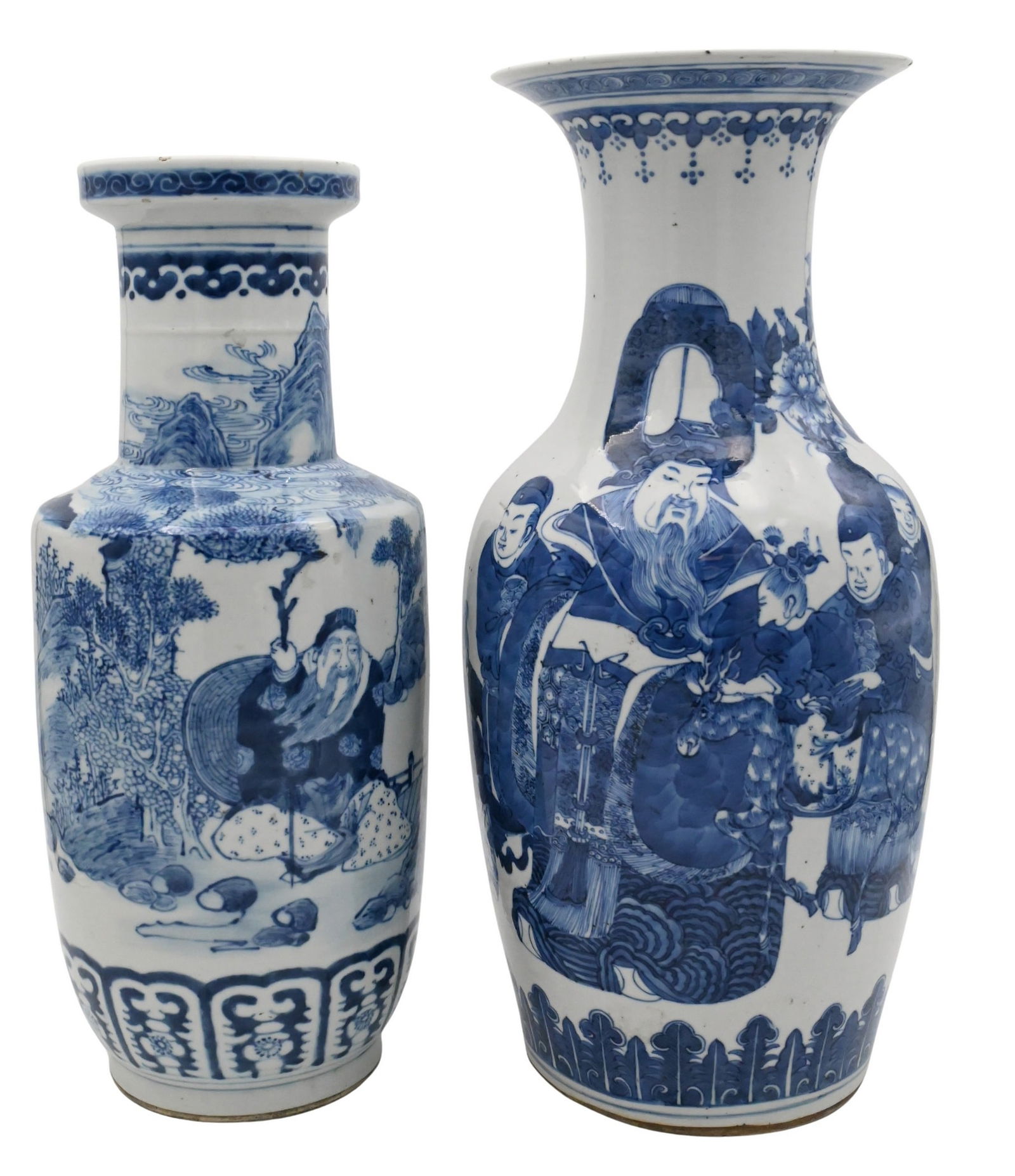 Two Chinese Blue and White Porcelain Vases (1 of 6)