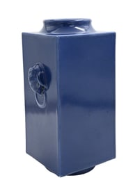 Chinese Dark Blue Elephant Cong Vase