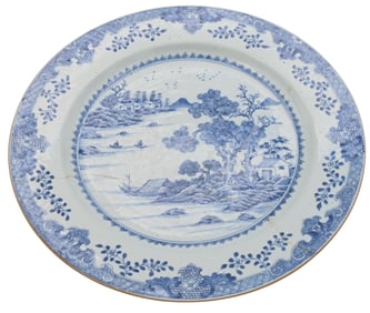 Chinese Export Blue and White Porcelain Charger
