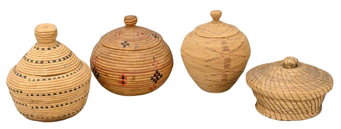 Four Native American Woven Baskets