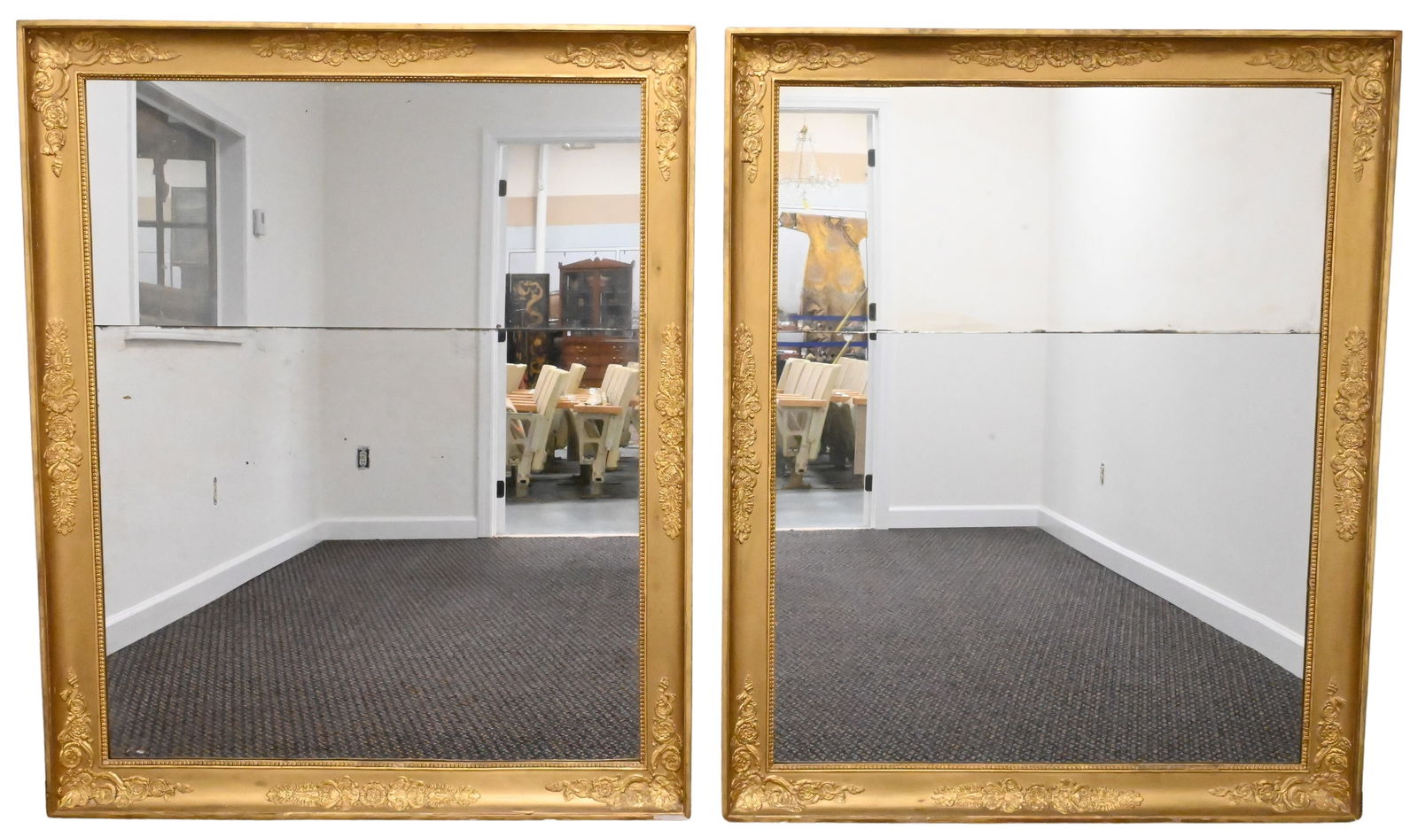 Pair of Giltwood Pier Mirrors with Two-Part Glass (1 of 5)