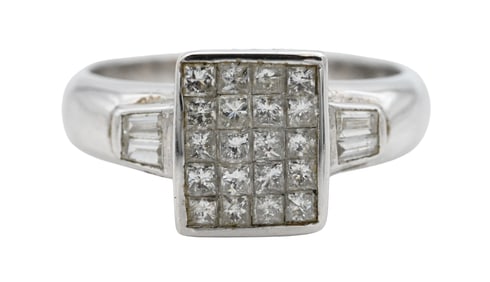 18K White Gold and Diamond Ring