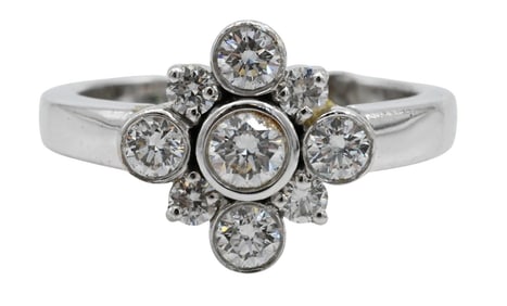 Diamond Cluster Ring in 18K White Gold