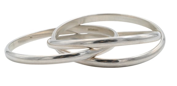 Tiffany & Co. Sterling Silver Rolling Bangle Bracelet