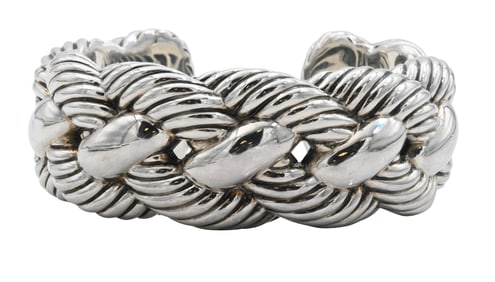 David Yurman Sterling Silver Cable-Link Cuff Bracelet