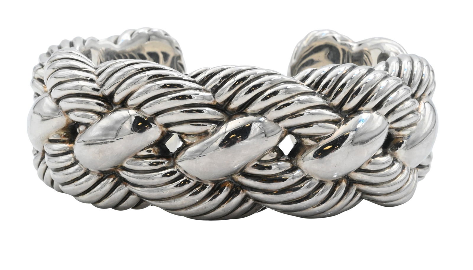 David Yurman Sterling Silver Cable-Link Cuff Bracelet (1 of 5)