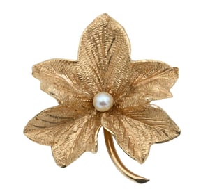 Tiffany & Co. 14 Karat Gold Leaf Brooch