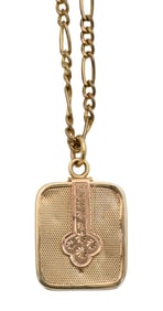 14 Karat Victorian Gold Rectangular Locket with Chain