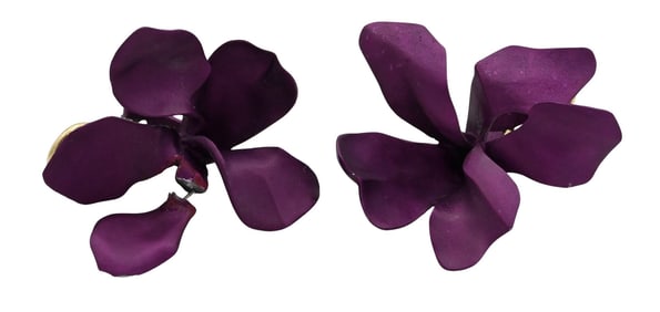 Pair of JAR 18K Gold and Aluminum "Pansy" Earclips