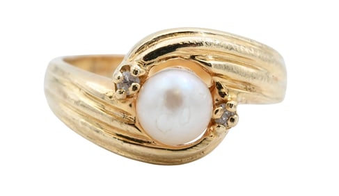14K Gold and Pearl Ring