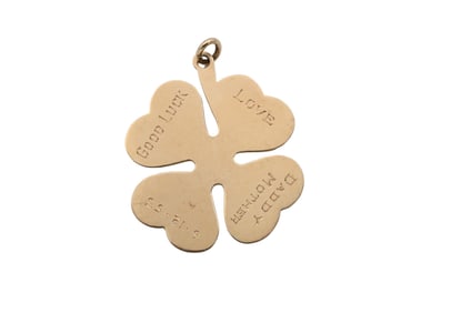 14K Yellow Gold Four Leaf Clover Pendant