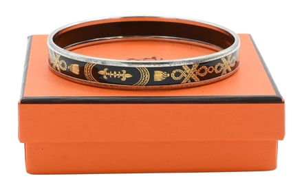 Hermès Printed Enamel Bangle Bracelet