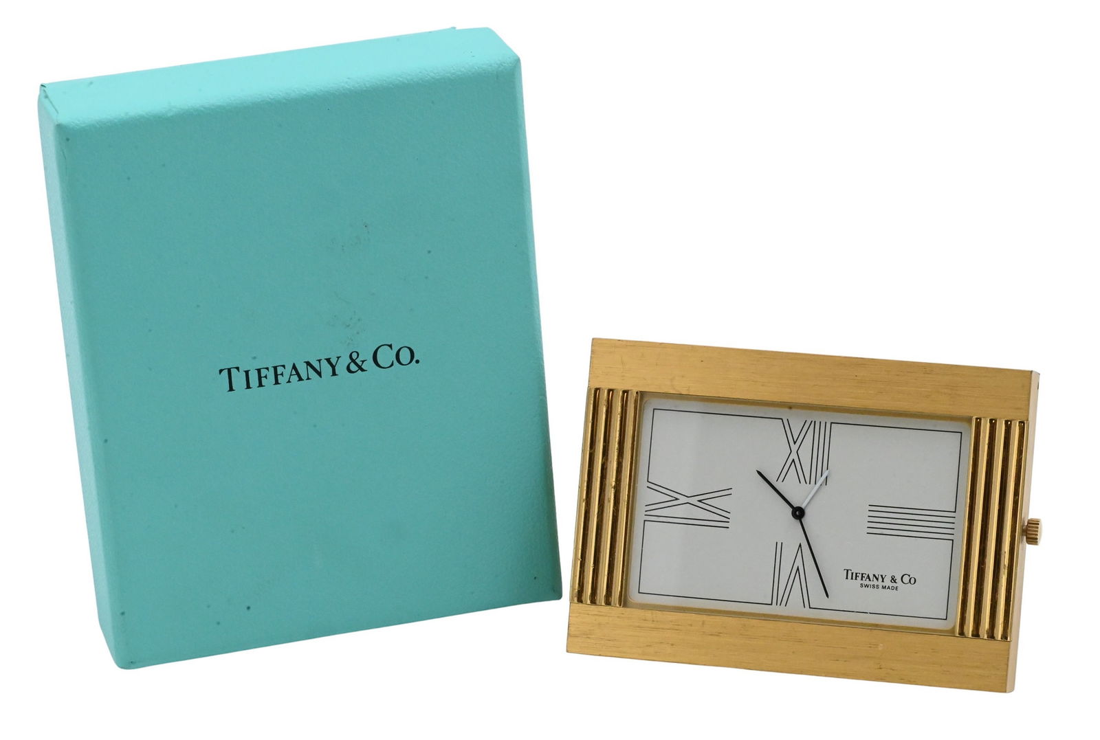 Tiffany & Co. Gilt Metal Desk Clock (1 of 4)