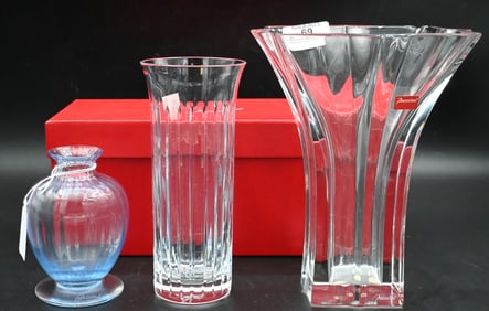 Group of Three Baccarat Crystal Pieces