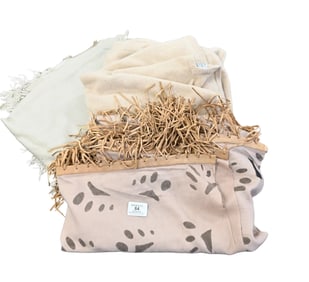 Group of Five Cashmere Pashminas and Throws