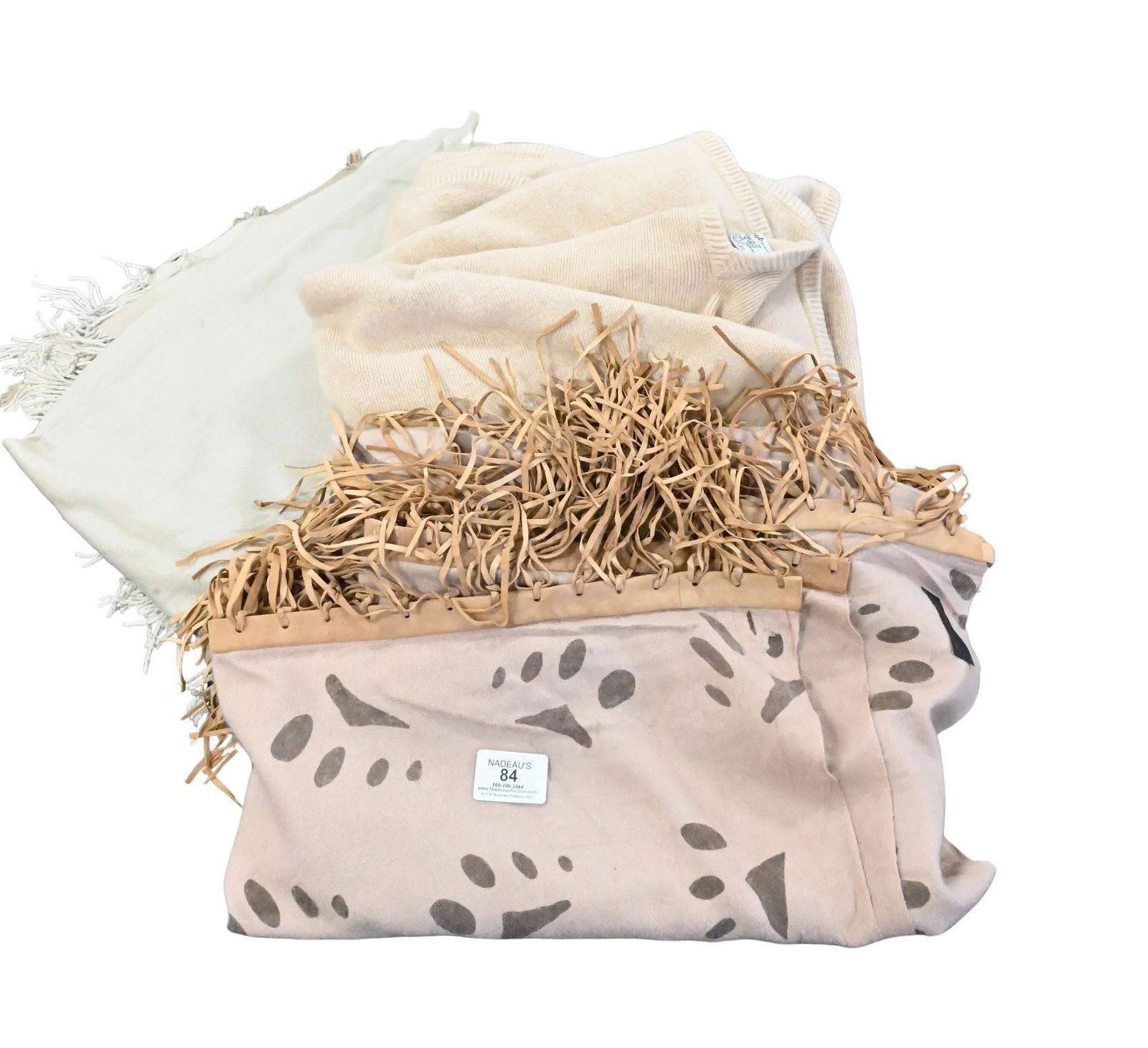 Group of Five Cashmere Pashminas and Throws (1 of 4)