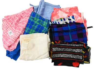 Group of Ten Silk Scarves