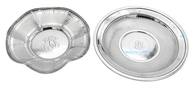 Two Sterling Silver Reticulated Bowls