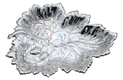 Wallace Sterling Silver Strawberry Leaf Fruit Dish