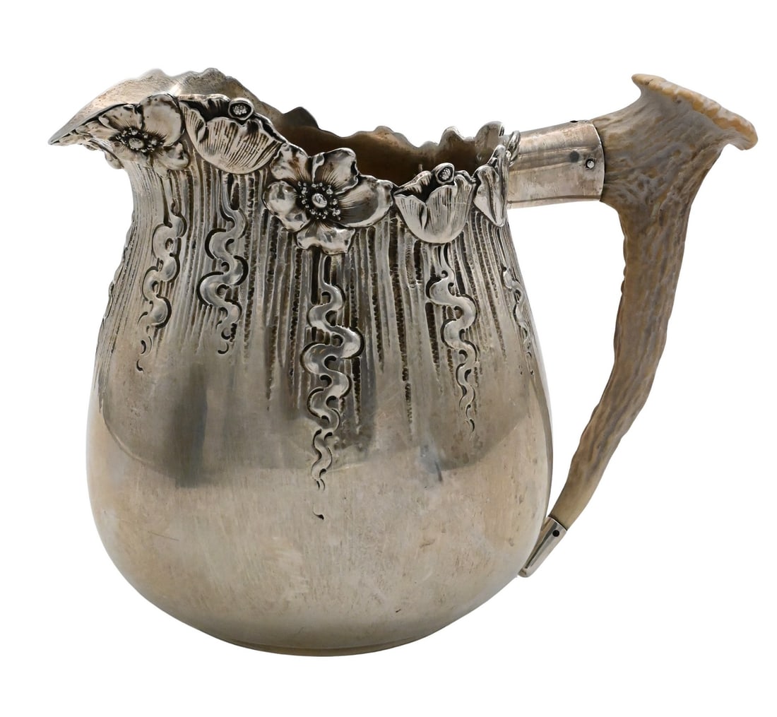 N.G. Wood & Sons repoussé Sterling Silver Pitcher (1 of 6)