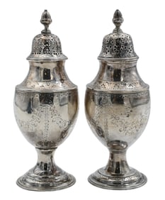Pair of English Sterling Silver Salt Shakes / Casters