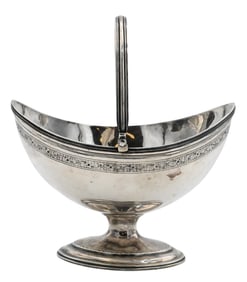 Sterling Silver Swing-Handled Sugar Basket