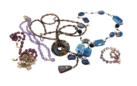 Group of Beaded and Designer Necklaces and Bracelet