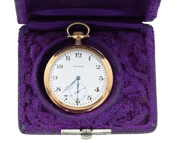 Waltham 14K Yellow Gold Open-Face Pocket Watch
