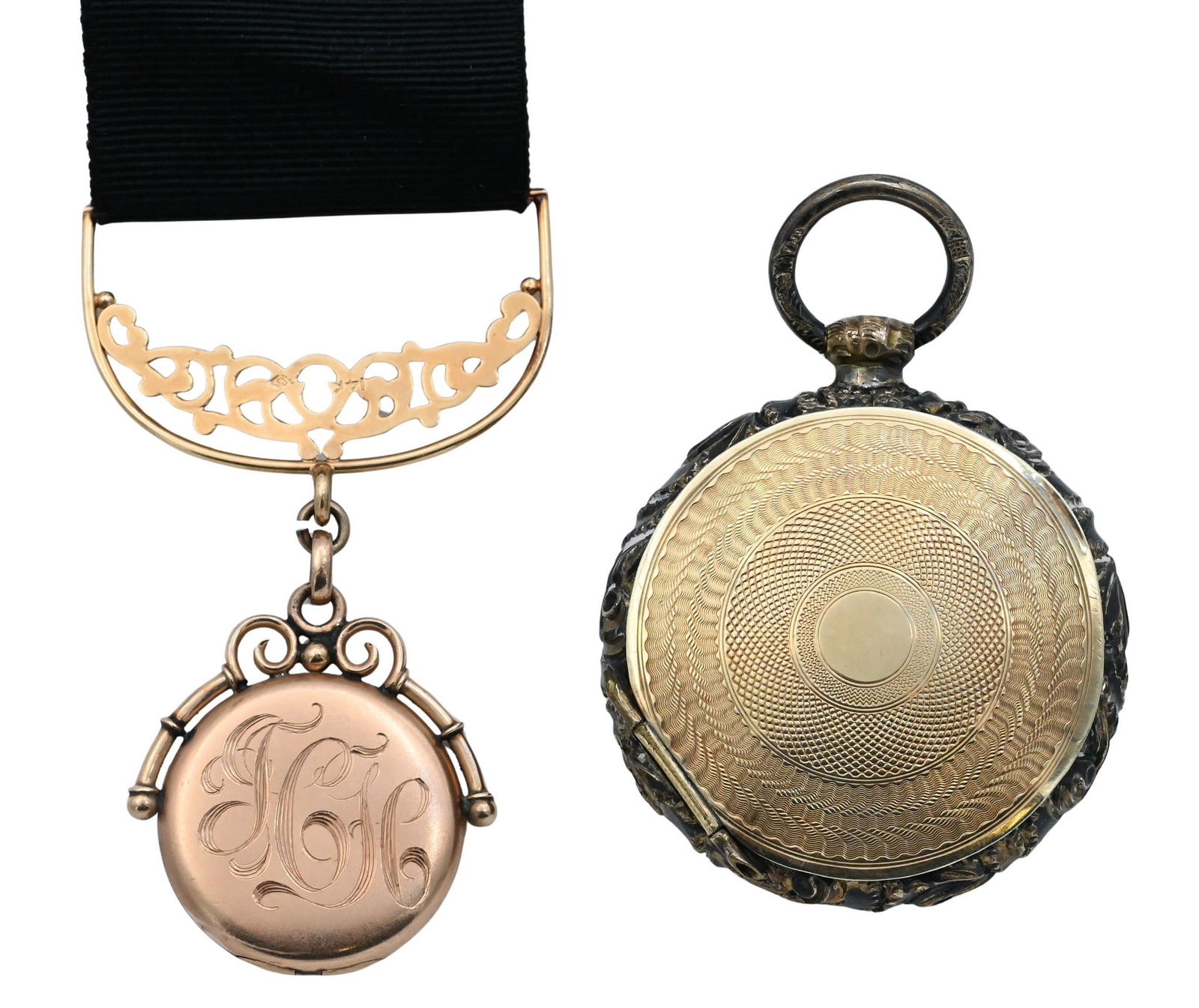 Two Piece Victorian Gold Mourning Group (1 of 6)