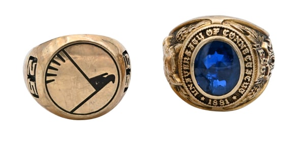 Two 10K Yellow Gold Class Rings