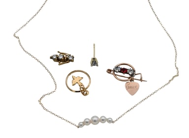 Group of 14K and 18K Yellow Gold Jewelry