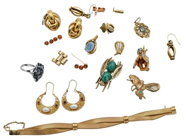 Group of Gold Tone and Gold-Filled Jewelry