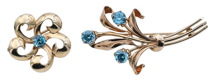 Two 14K Yellow Gold Pins / Brooches