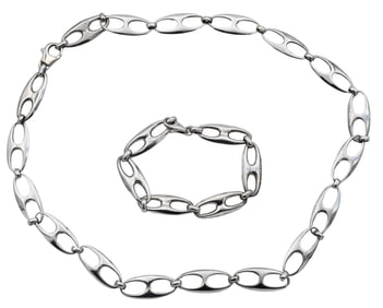 Sterling Silver Necklace and Bracelet Set