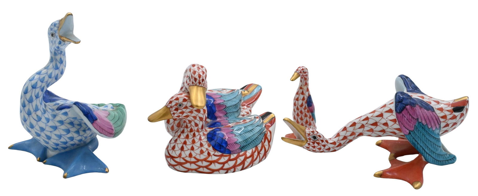 Group of Four Herend Hand-Painted Porcelain Birds (1 of 7)