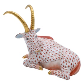 Herend Hand-Painted Porcelain Ibex