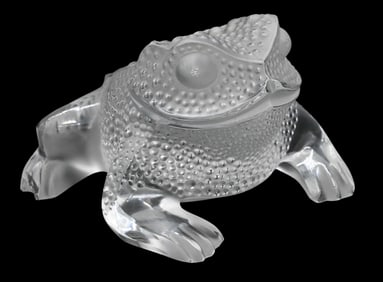 Lalique Frosted Crystal Frog