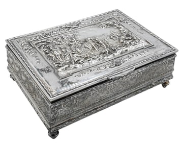 Silver Plate Repoussé Jewelry Box