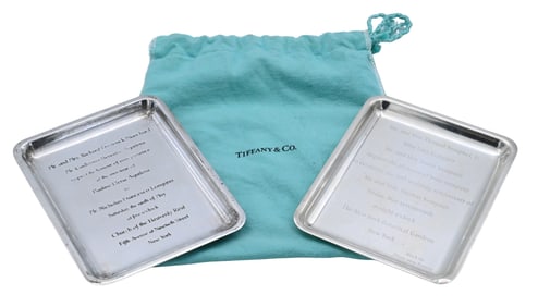 Two Tiffany & Company Sterling Silver Rectangular Trays