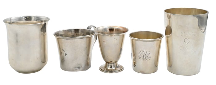 Five Sterling Silver Cups