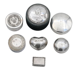 Group of Six Sterling Silver Boxes