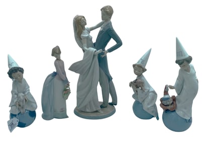 Group of Five Lladro Porcelain Figures