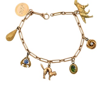 14K Yellow Gold Charm Bracelet