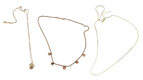 Three 14K Yellow Gold Necklaces