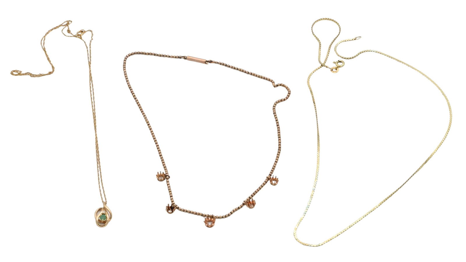 Three 14K Yellow Gold Necklaces (1 of 4)
