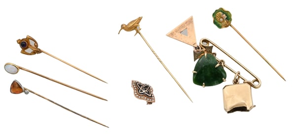 14K Gold Stack Pins and Charms