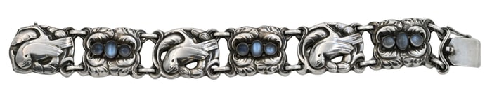 Georg Jensen Sterling Silver and Moonstone Bracelet