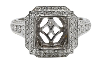 18K White Gold Diamond Engagement Ring Setting