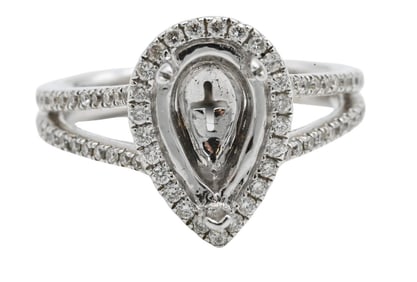 18K White Gold Engagement Ring Setting