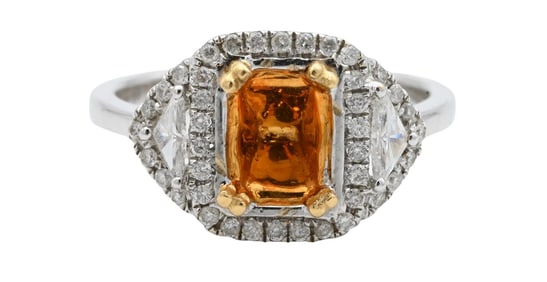 18K White Gold and Diamond Engagement Ring Setting